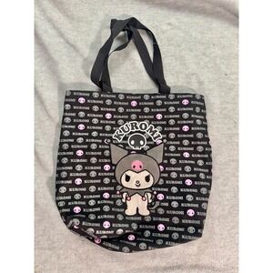 Sanrio Kuromi Vintage 2010 Black Canvas Tote Bag Skull Print‎ Starpoint FABNY
